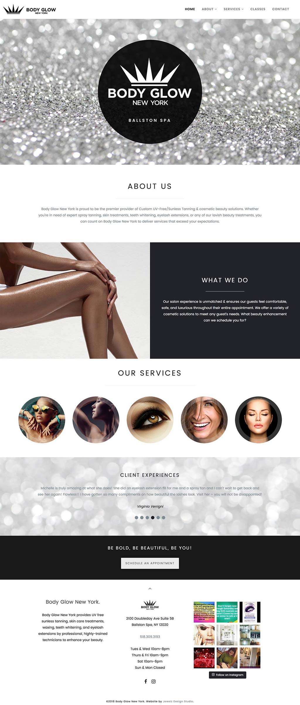 spray tanning website design